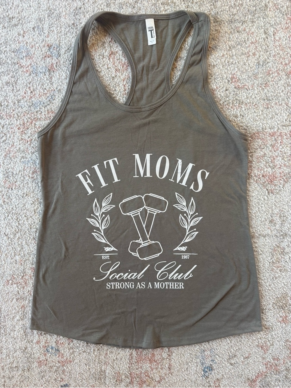 Next Level Apparel Olive Fit Moms Social Club Racerback Tank
